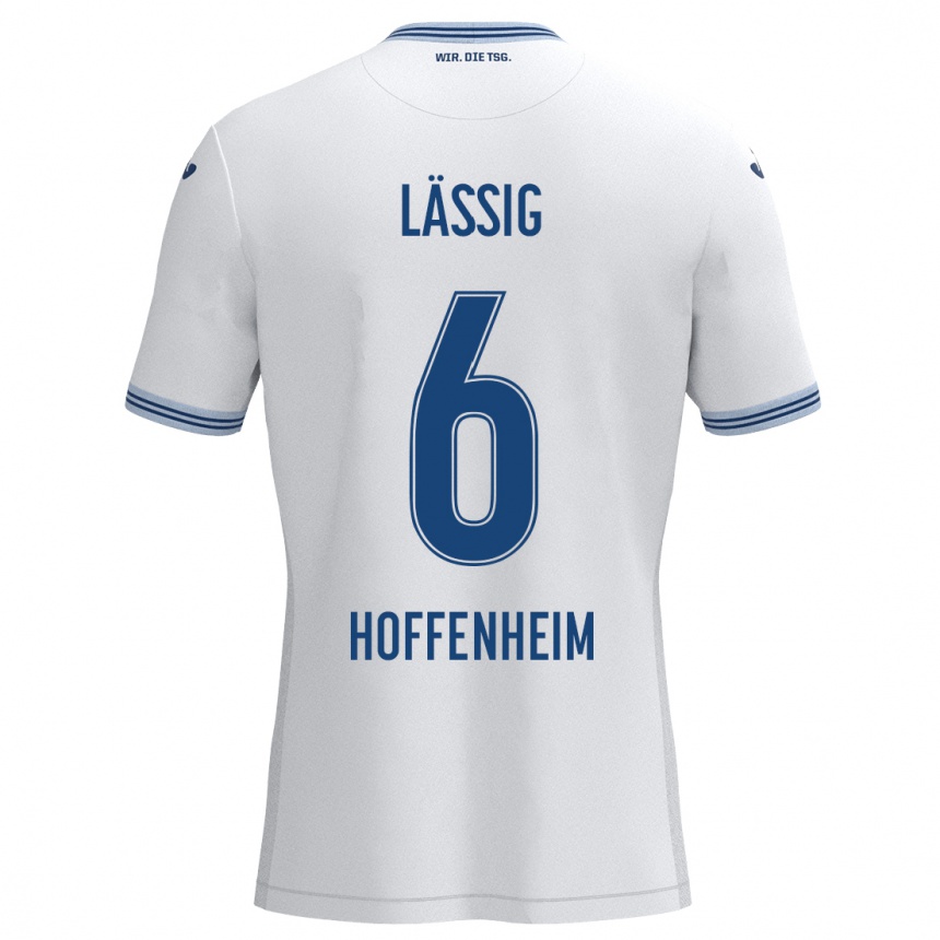 Men Football Valentin Lässig #6 White Blue Away Jersey 2024/25 T-Shirt Australia