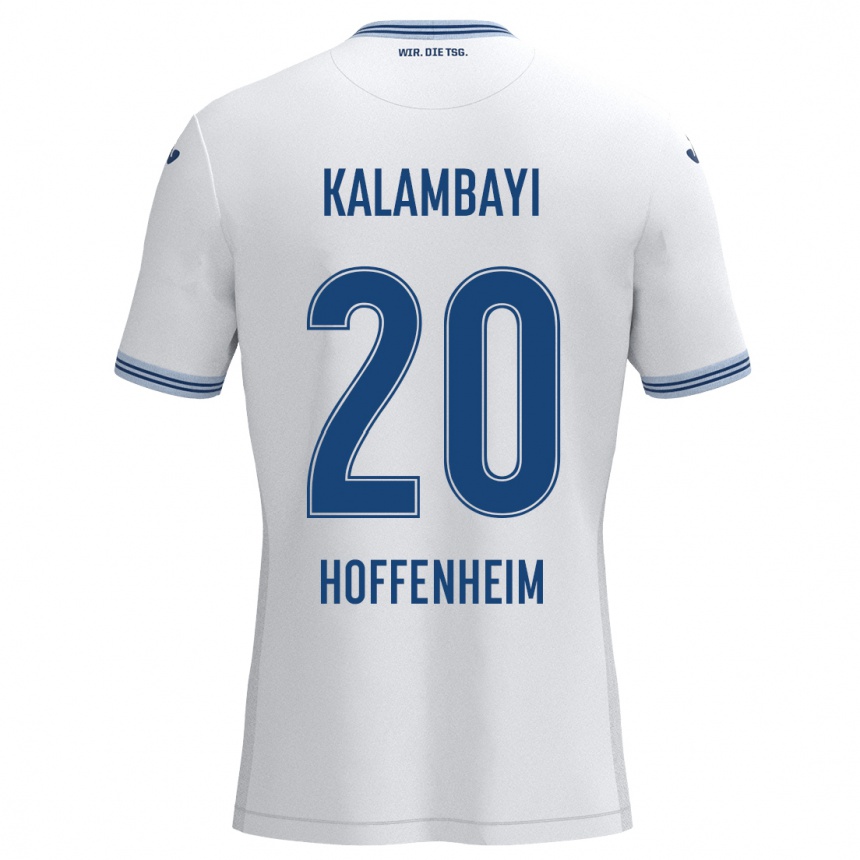 Men Football Simon Kalambayi #20 White Blue Away Jersey 2024/25 T-Shirt Australia