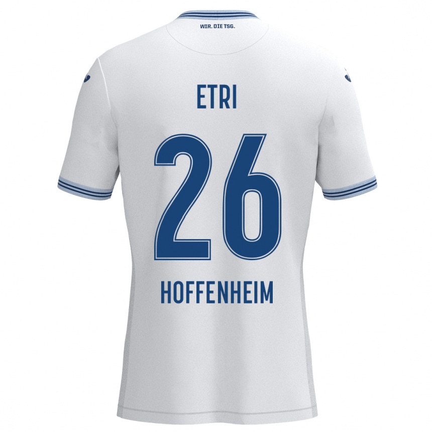 Men Football Ahmed Etri #26 White Blue Away Jersey 2024/25 T-Shirt Australia