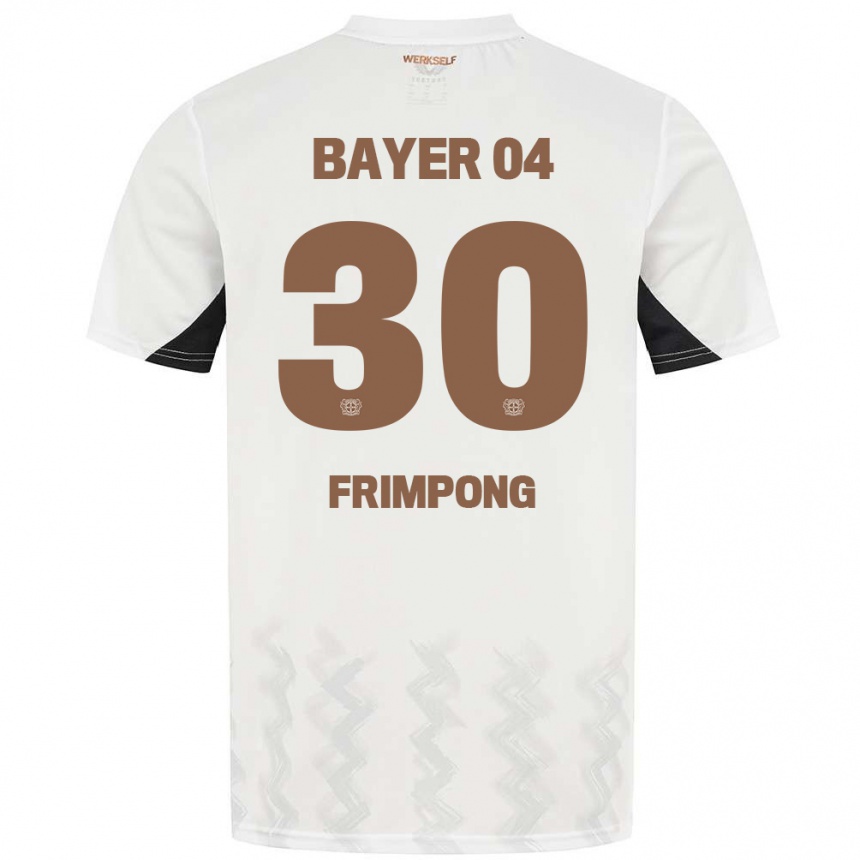 Men Football Jeremie Frimpong #30 White Black Away Jersey 2024/25 T-Shirt Australia