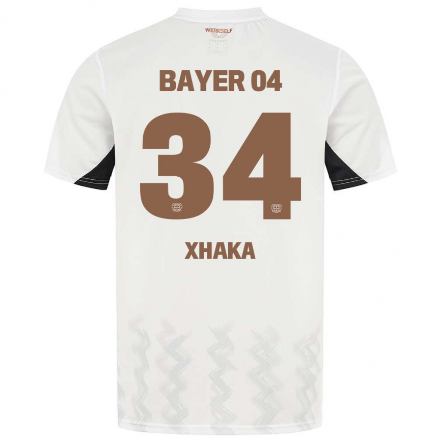 Men Football Granit Xhaka #34 White Black Away Jersey 2024/25 T-Shirt Australia