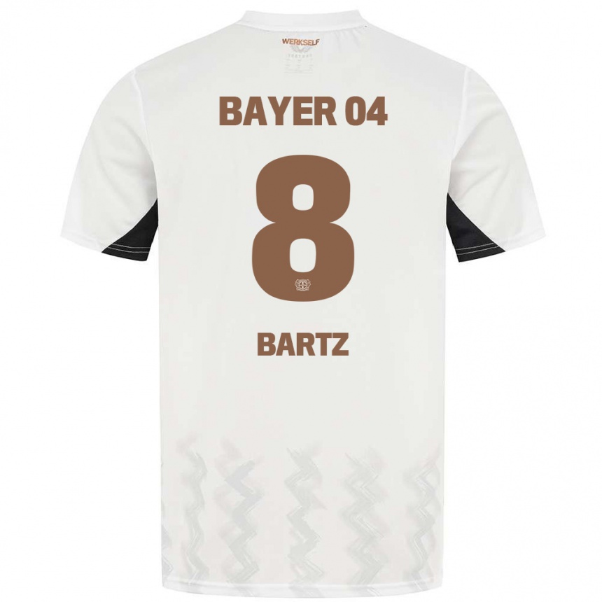 Men Football Paulina Bartz #8 White Black Away Jersey 2024/25 T-Shirt Australia