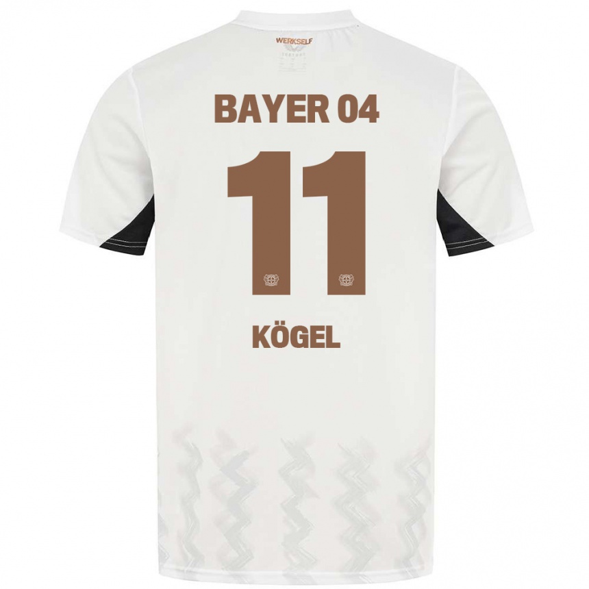 Men Football Kristin Kögel #11 White Black Away Jersey 2024/25 T-Shirt Australia