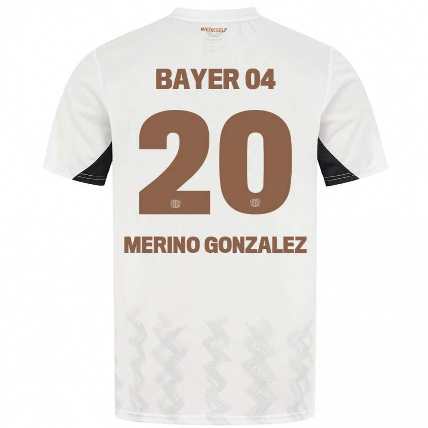 Men Football Estrella Merino Gonzalez #20 White Black Away Jersey 2024/25 T-Shirt Australia