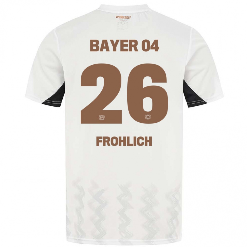 Men Football Clara Fröhlich #26 White Black Away Jersey 2024/25 T-Shirt Australia