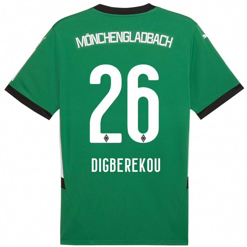 Men Football Ibrahim Digberekou #26 Green White Away Jersey 2024/25 T-Shirt Australia