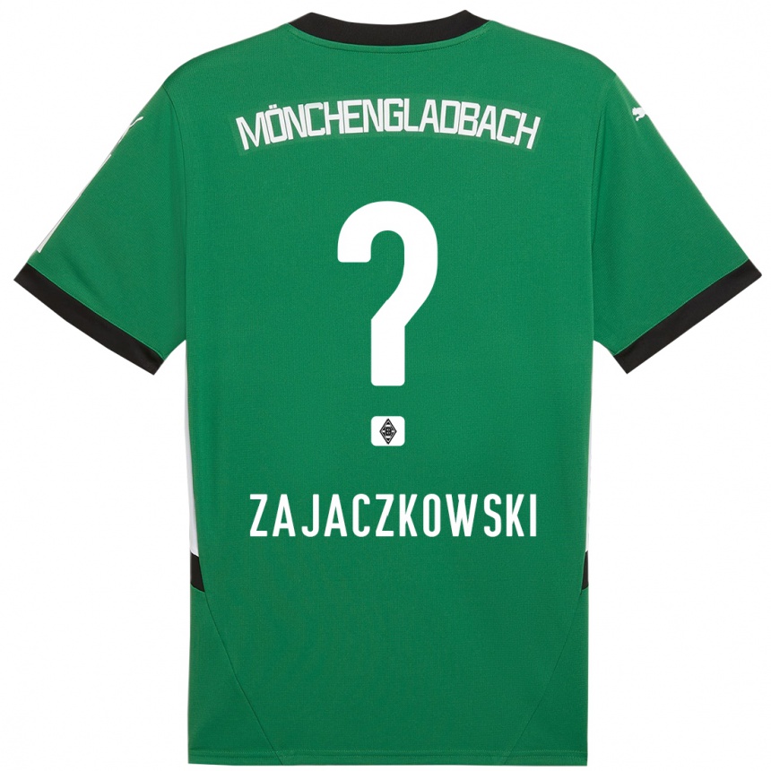 Men Football Vincent Zajaczkowski #0 Green White Away Jersey 2024/25 T-Shirt Australia