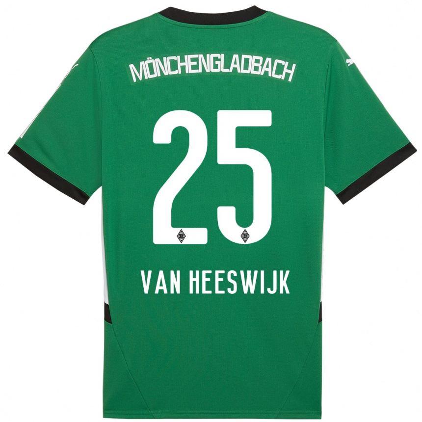 Men Football Amber Van Heeswijk #25 Green White Away Jersey 2024/25 T-Shirt Australia