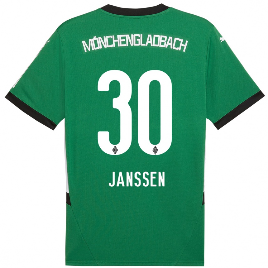 Men Football Annalena Janssen #30 Green White Away Jersey 2024/25 T-Shirt Australia