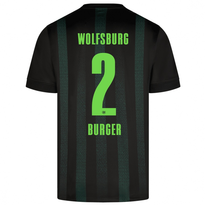 Men Football Jan Bürger #2 Dark Green Away Jersey 2024/25 T-Shirt Australia