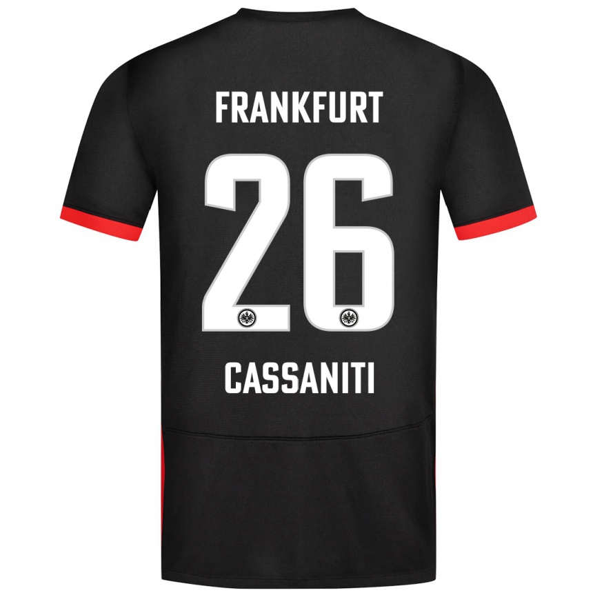 Men Football Nino Cassaniti #26 Black Away Jersey 2024/25 T-Shirt Australia