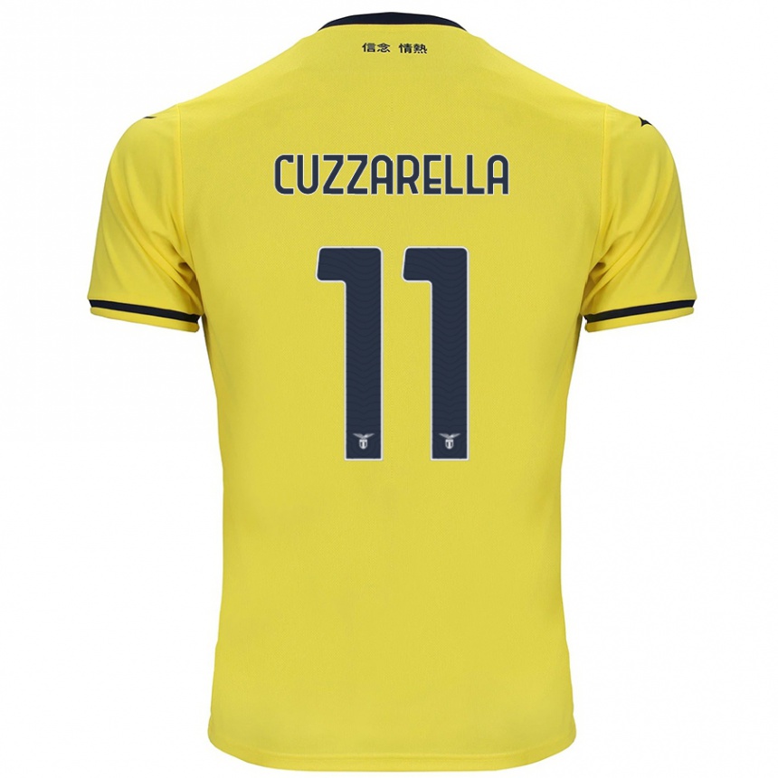 Men Football Cristian Cuzzarella #11 Yellow Away Jersey 2024/25 T-Shirt Australia