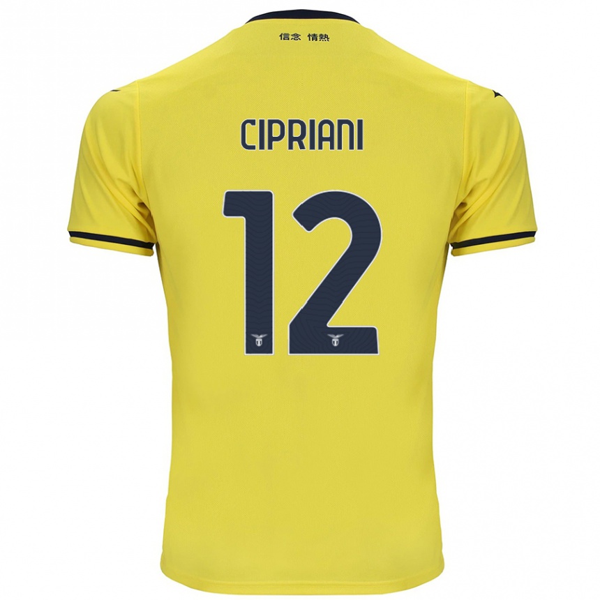 Men Football Alessio Cipriani #12 Yellow Away Jersey 2024/25 T-Shirt Australia