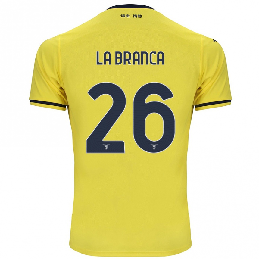 Men Football Ruggero La Branca #26 Yellow Away Jersey 2024/25 T-Shirt Australia