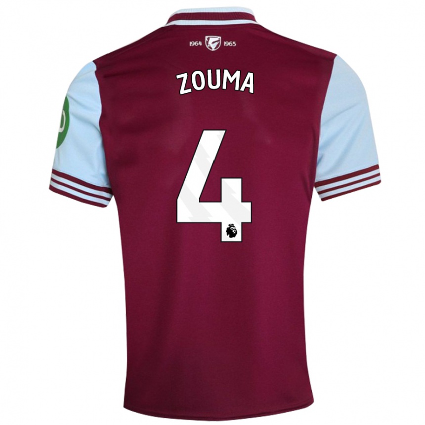 Women Football Kurt Zouma #4 Dark Red Home Jersey 2024/25 T-Shirt Australia