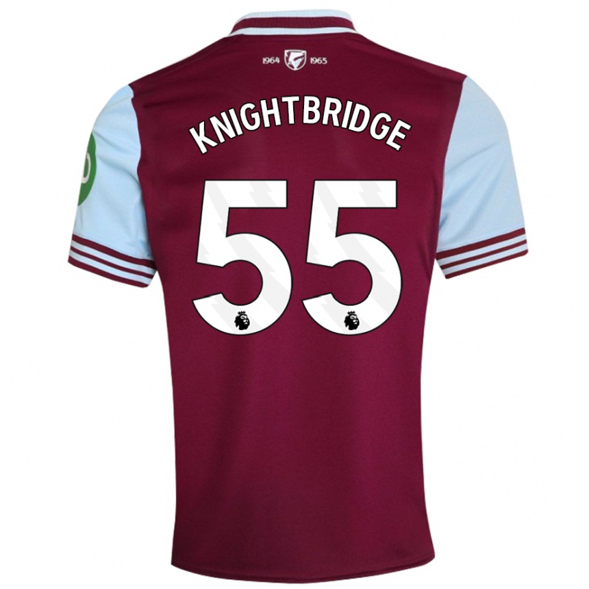 Women Football Jacob Knightbridge #55 Dark Red Home Jersey 2024/25 T-Shirt Australia