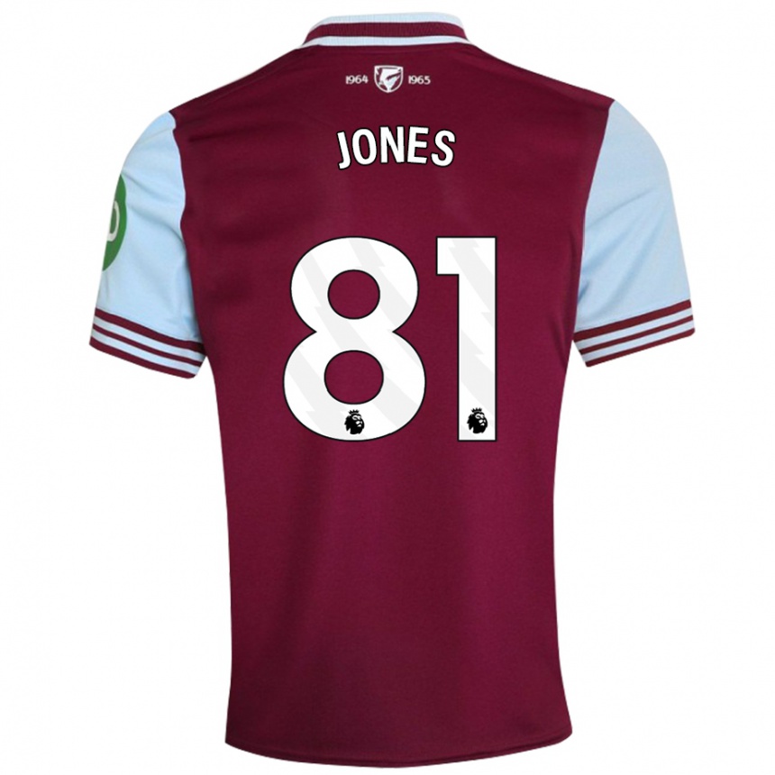 Women Football Liam Jones #81 Dark Red Home Jersey 2024/25 T-Shirt Australia