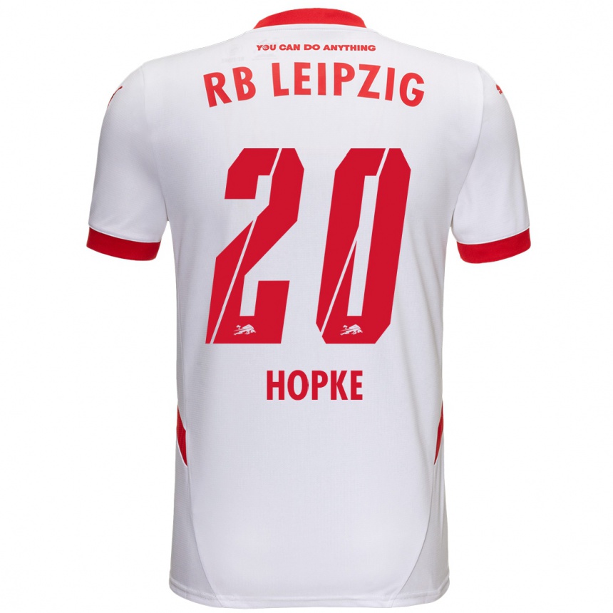 Women Football Hannes Hopke #20 White Red Home Jersey 2024/25 T-Shirt Australia