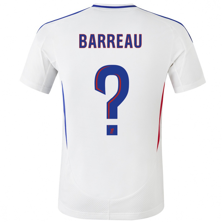 Women Football Axel Barreau #0 White Blue Home Jersey 2024/25 T-Shirt Australia