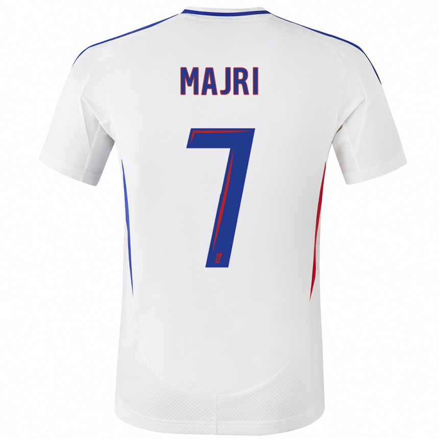 Women Football Amel Majri #7 White Blue Home Jersey 2024/25 T-Shirt Australia