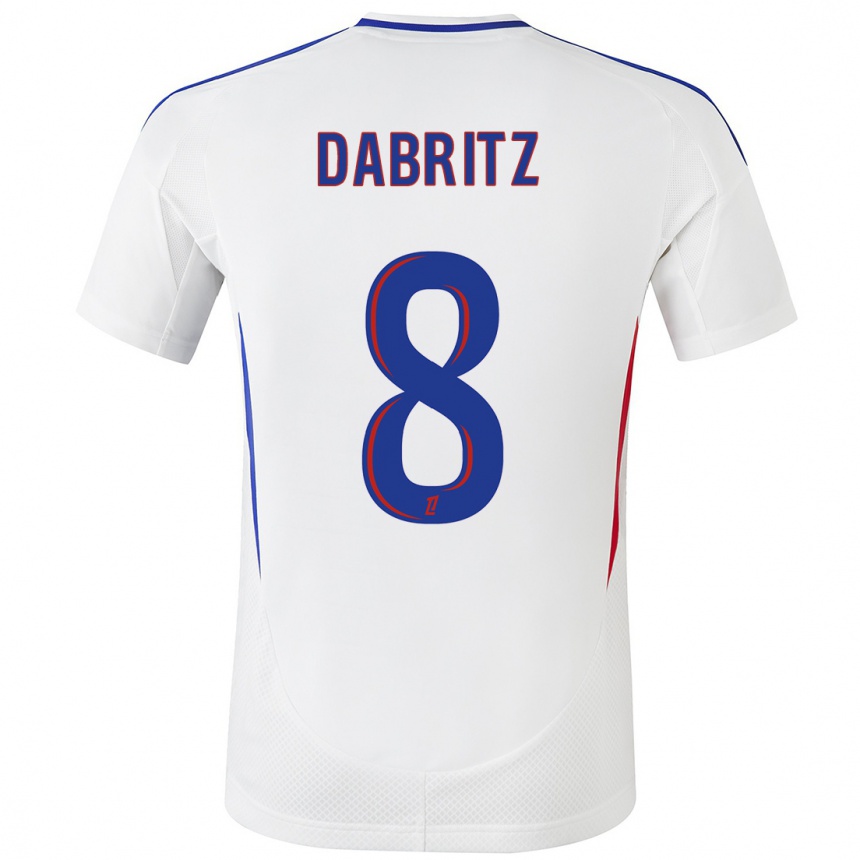 Women Football Sara Däbritz #8 White Blue Home Jersey 2024/25 T-Shirt Australia