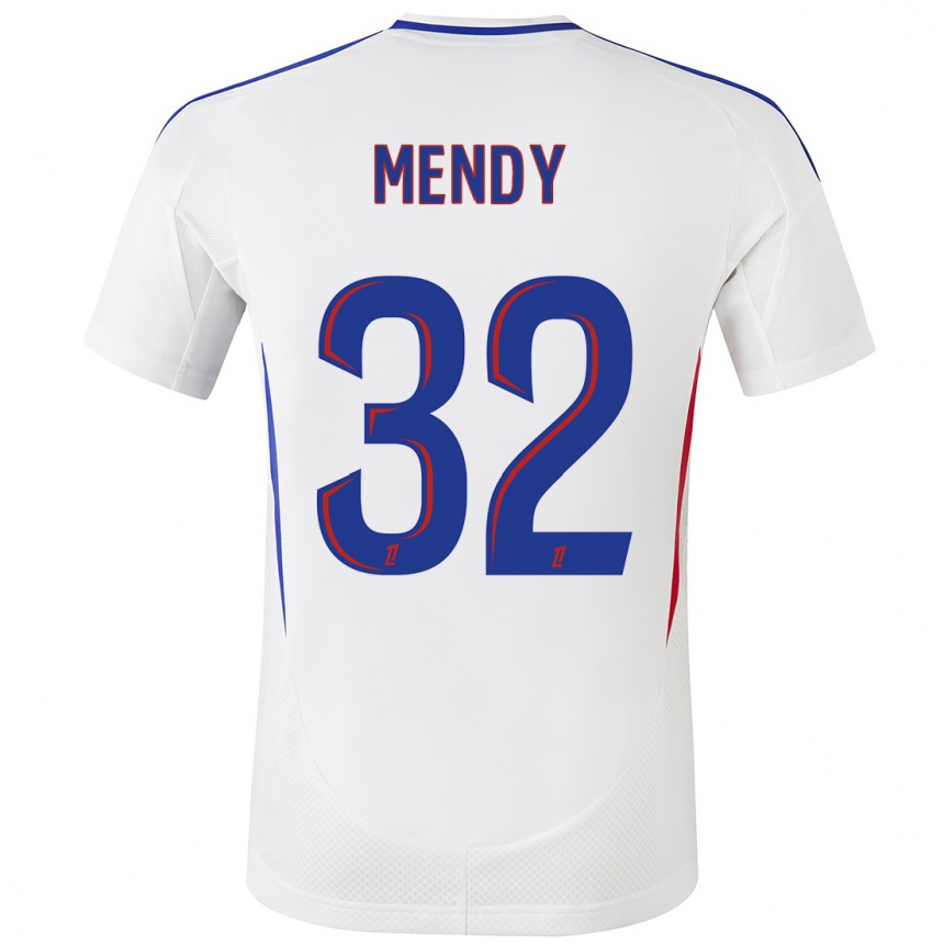 Women Football Maeline Mendy #32 White Blue Home Jersey 2024/25 T-Shirt Australia