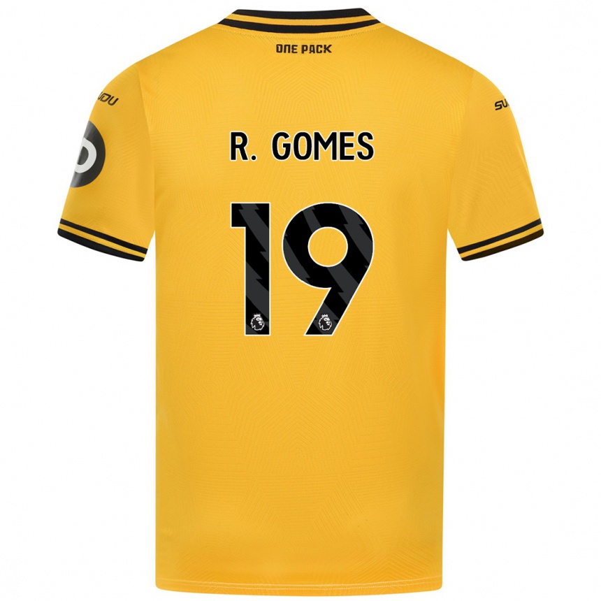 Women Football Rodrigo Gomes #19 Yellow Home Jersey 2024/25 T-Shirt Australia