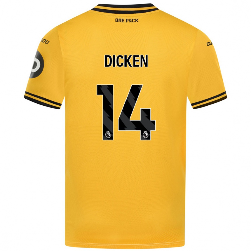 Women Football Amy Dicken #14 Yellow Home Jersey 2024/25 T-Shirt Australia