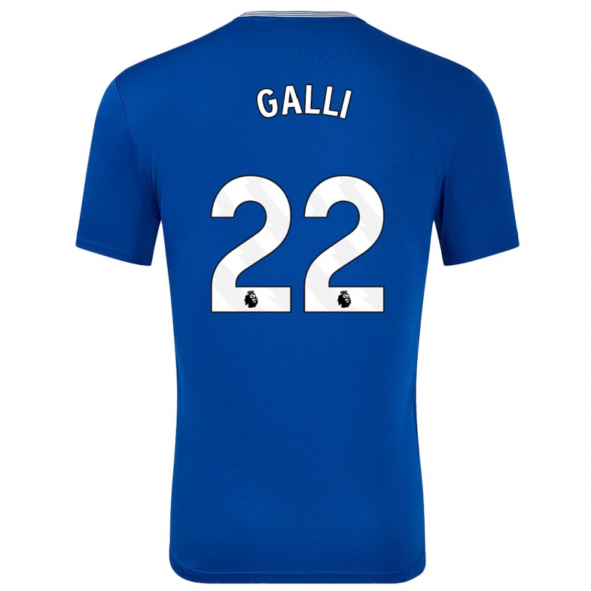 Women Football Aurora Galli #22 Blue With Home Jersey 2024/25 T-Shirt Australia