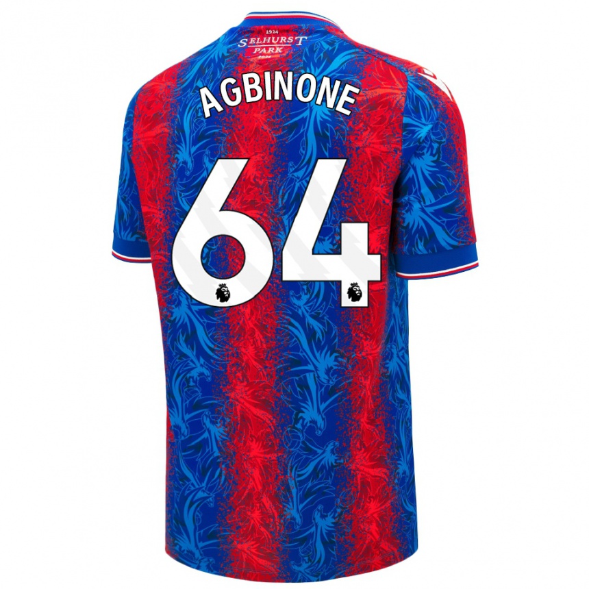 Women Football Asher Agbinone #64 Red Blue Stripes Home Jersey 2024/25 T-Shirt Australia