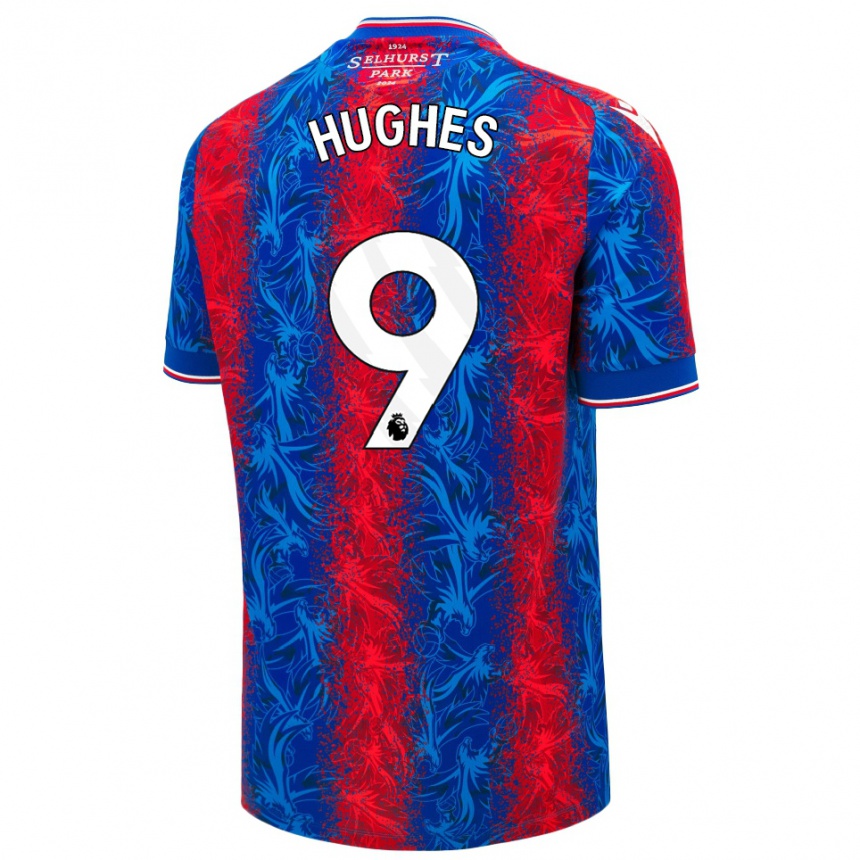 Women Football Elise Hughes #9 Red Blue Stripes Home Jersey 2024/25 T-Shirt Australia