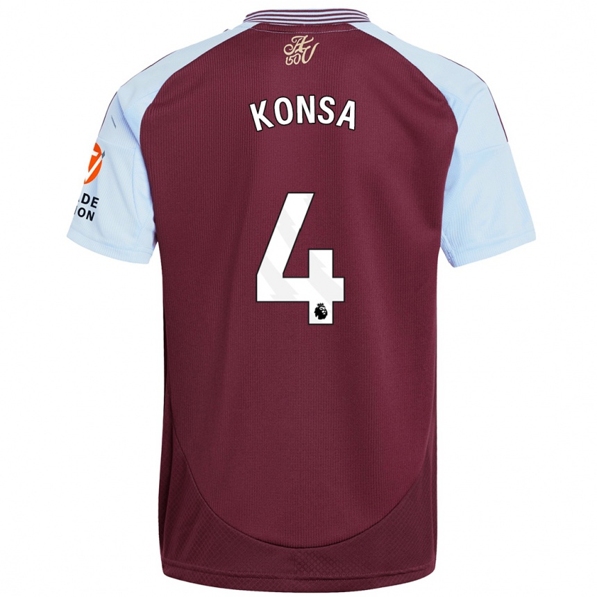 Women Football Ezri Konsa #4 Burgundy Sky Blue Home Jersey 2024/25 T-Shirt Australia