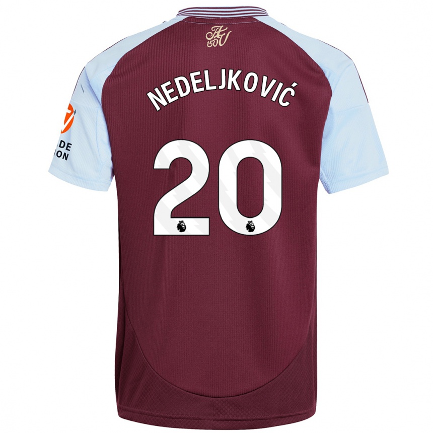 Women Football Kosta Nedeljkovic #20 Burgundy Sky Blue Home Jersey 2024/25 T-Shirt Australia