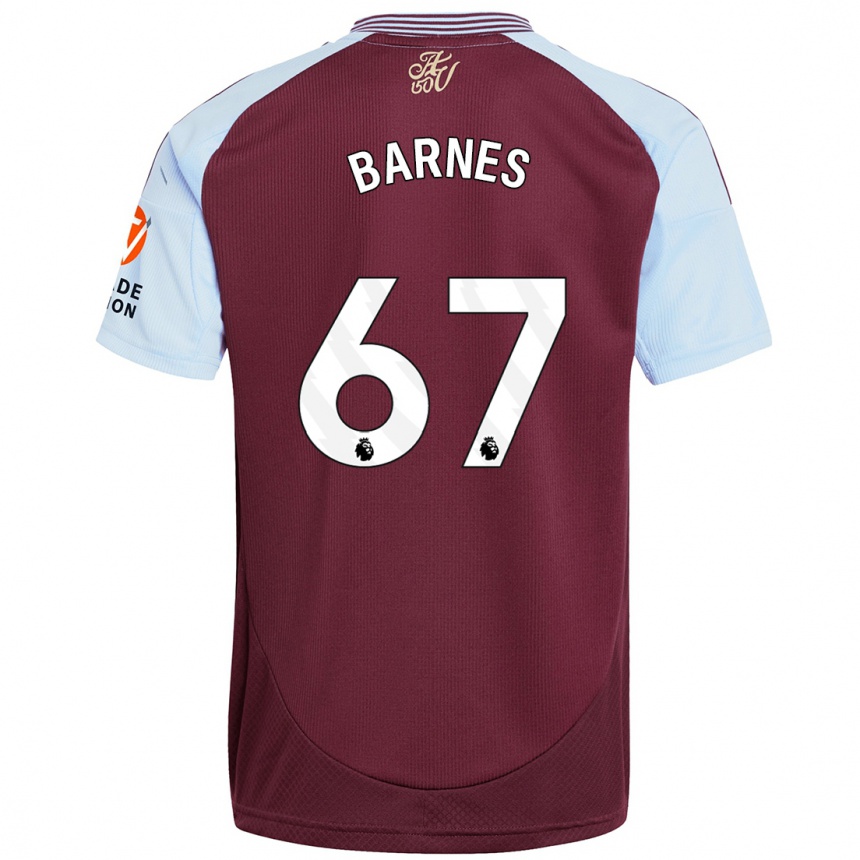 Women Football Mikell Barnes #67 Burgundy Sky Blue Home Jersey 2024/25 T-Shirt Australia