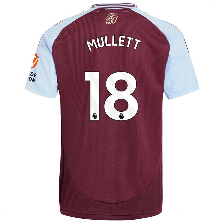 Women Football Georgia Mullett #18 Burgundy Sky Blue Home Jersey 2024/25 T-Shirt Australia