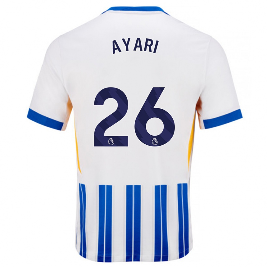 Women Football Yasin Ayari #26 White Blue Pinstripes Home Jersey 2024/25 T-Shirt Australia