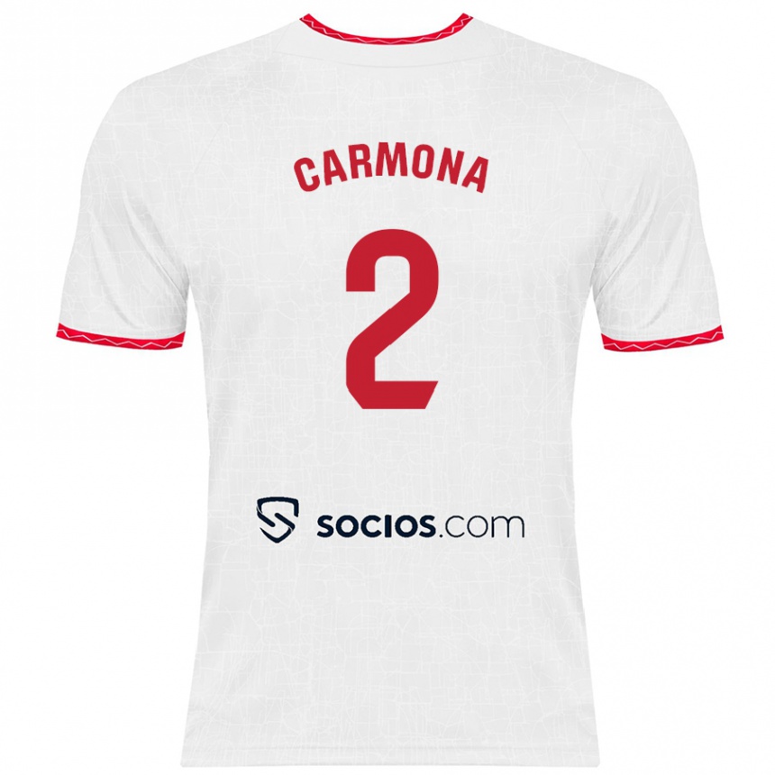 Women Football José Ángel Carmona #2 White Red Home Jersey 2024/25 T-Shirt Australia