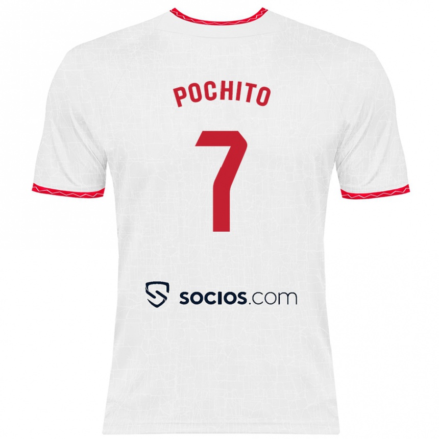 Women Football Pochito #7 White Red Home Jersey 2024/25 T-Shirt Australia