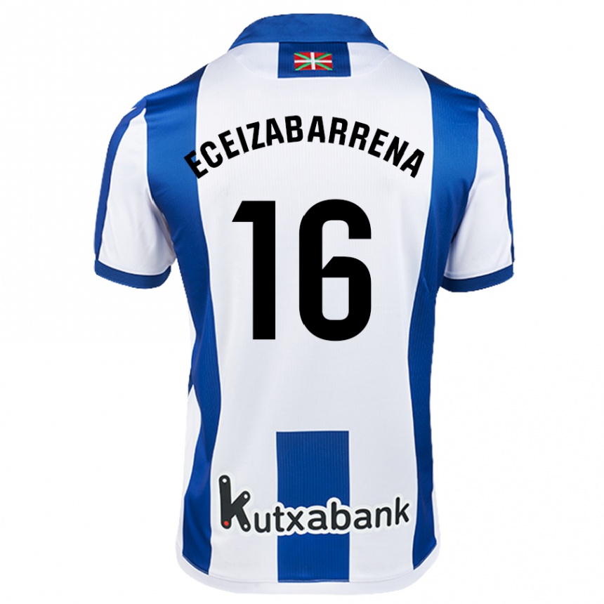 Women Football Jon Eceizabarrena #16 White Blue Home Jersey 2024/25 T-Shirt Australia