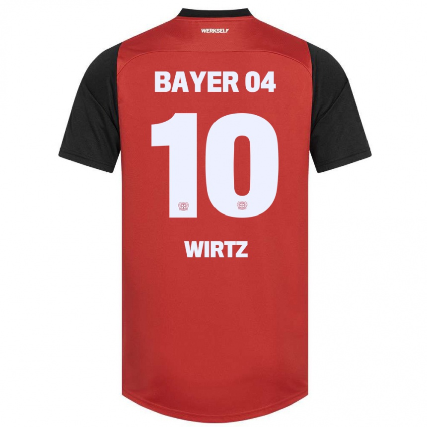 Women Football Florian Wirtz #10 Red Black Home Jersey 2024/25 T-Shirt Australia