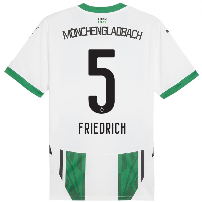 Women Football Marvin Friedrich #5 White Green Home Jersey 2024/25 T-Shirt Australia