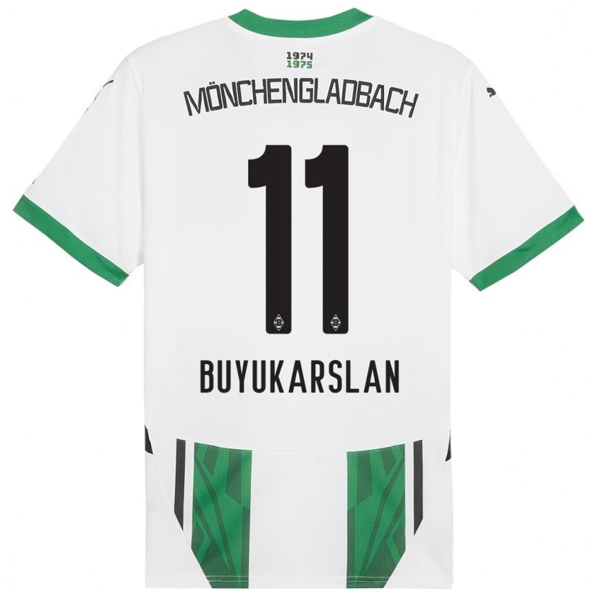 Women Football Oguzcan Büyükarslan #11 White Green Home Jersey 2024/25 T-Shirt Australia