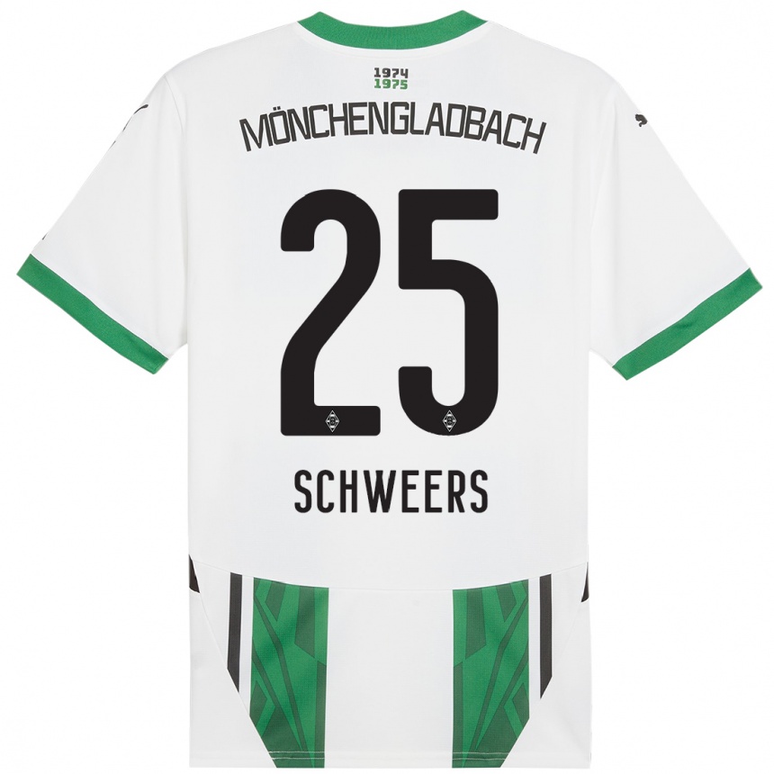 Women Football Lion Schweers #25 White Green Home Jersey 2024/25 T-Shirt Australia