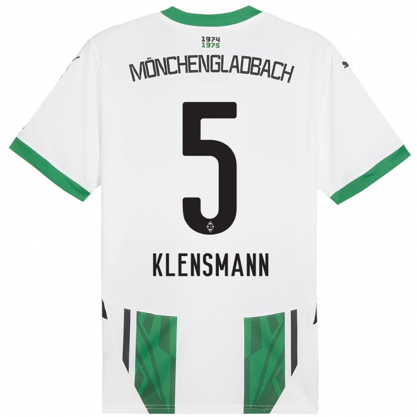 Women Football Paula Klensmann #5 White Green Home Jersey 2024/25 T-Shirt Australia