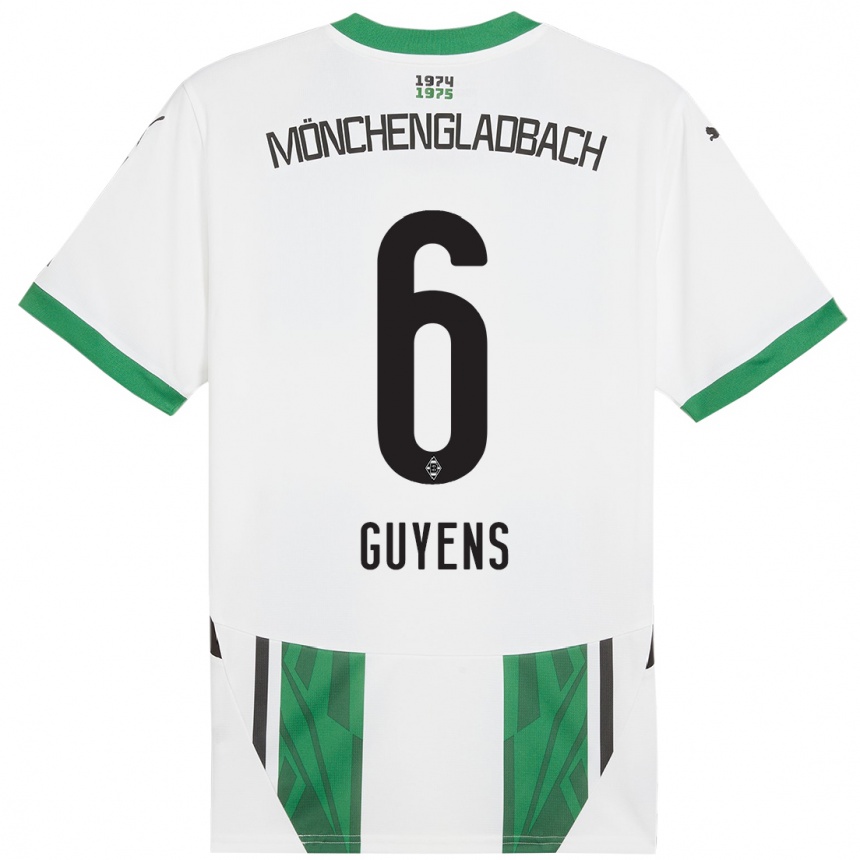 Women Football Emily Guyens #6 White Green Home Jersey 2024/25 T-Shirt Australia