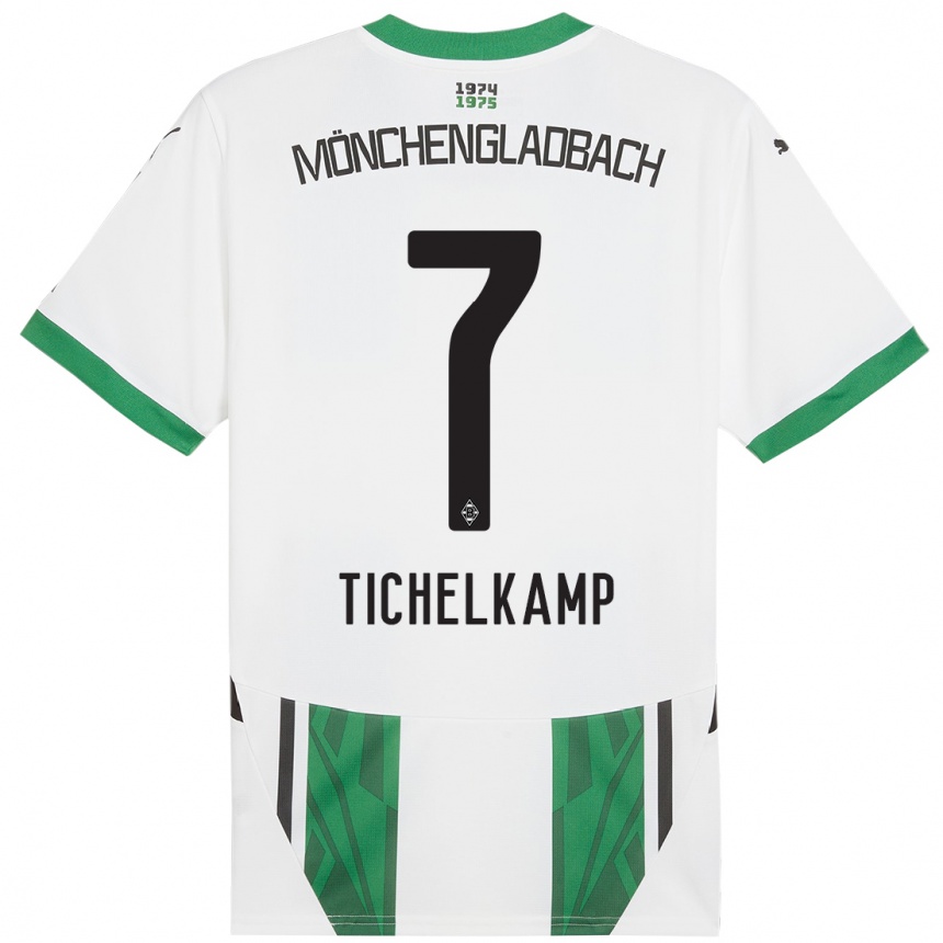 Women Football Emily Tichelkamp #7 White Green Home Jersey 2024/25 T-Shirt Australia