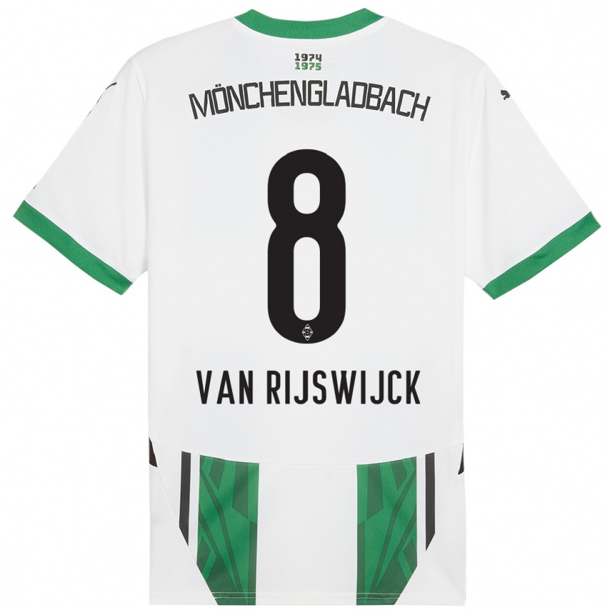 Women Football Britt Van Rijswijck #8 White Green Home Jersey 2024/25 T-Shirt Australia