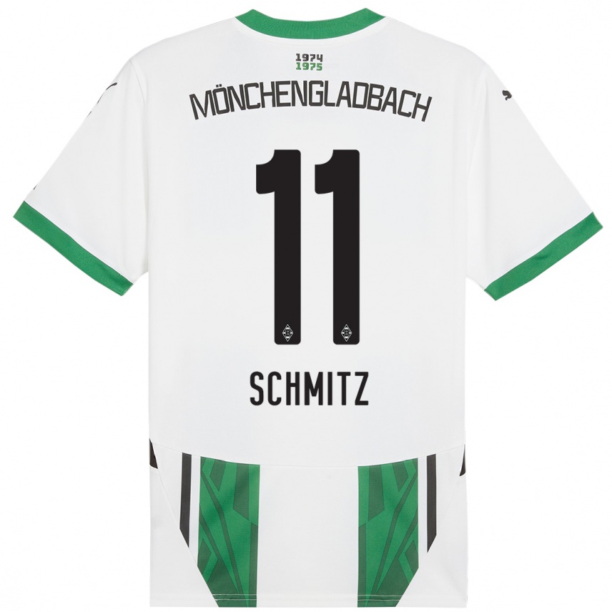 Women Football Louisa Schmitz #11 White Green Home Jersey 2024/25 T-Shirt Australia