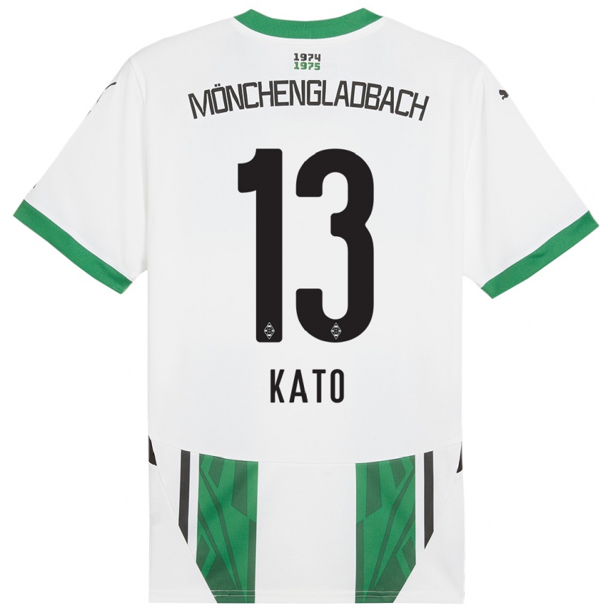 Women Football Mizuho Kato #13 White Green Home Jersey 2024/25 T-Shirt Australia