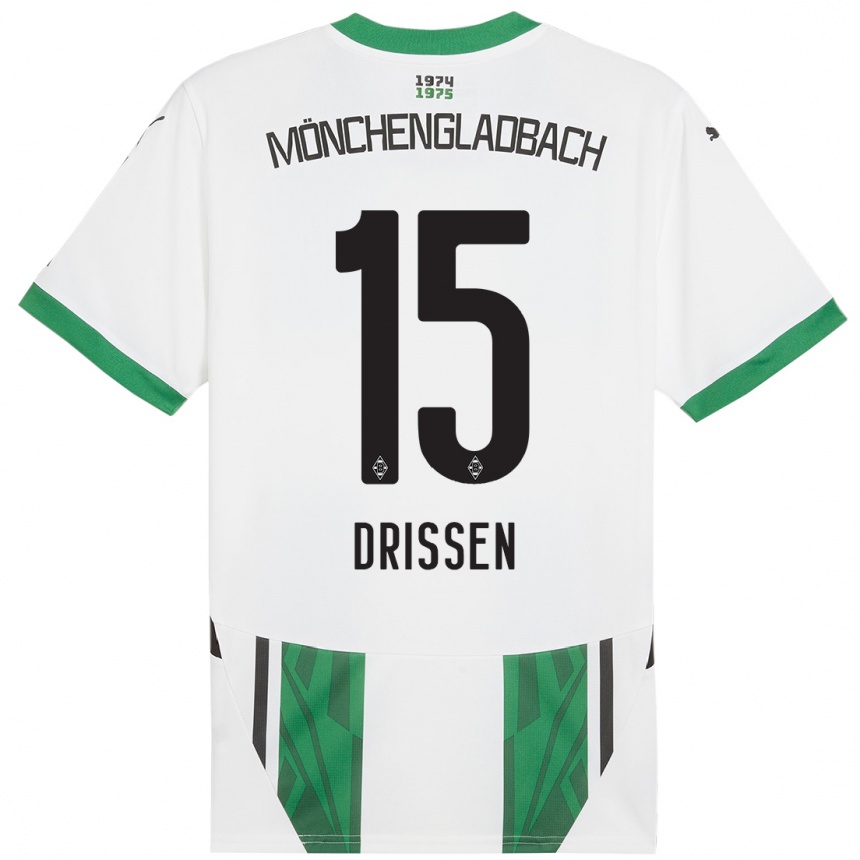 Women Football Sam Drissen #15 White Green Home Jersey 2024/25 T-Shirt Australia